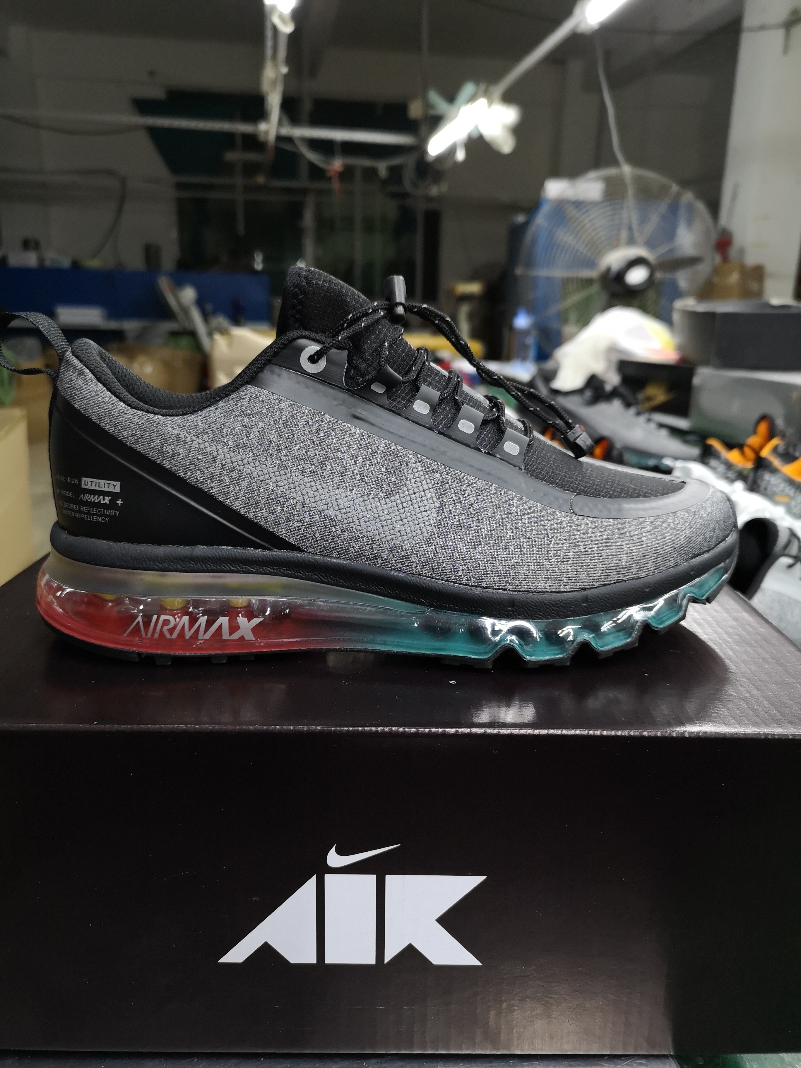 Nike Air Max 2017 Waterproof Grey Black Blue Red Shoes - Click Image to Close